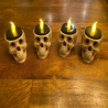 Skull Candle Tealight Holder - Halloween Spooky Skull (Tea Lights not included)