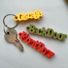 Household Word Keychains - Plastic Keychain Set for Front Door, Back Door, Garage