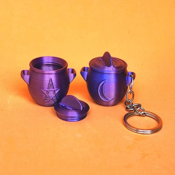 Magic Cauldron Cache - Spooky Witches Cauldron Pot Keychain