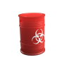 Biohazard Waste Barrel Keychain -  Durable Plastic Mini Barrel Keyring for Bags