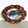 Happy Halloween Plastic Wreath – Spooky and Festive Door or Wall Decoration