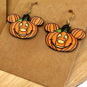 Mickey Pumpkin Earrings – Plastic Halloween-Themed Jewelry