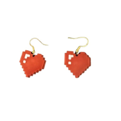Pixel Heart Earrings -...