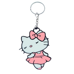 Pink Ballerina Cat Keychain...