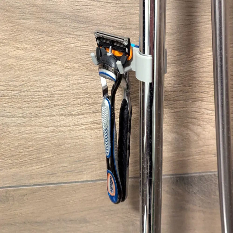 Shower Rail Razor Holder – Adjustable Clip-On Bathroom Organizer In Multi Sizes