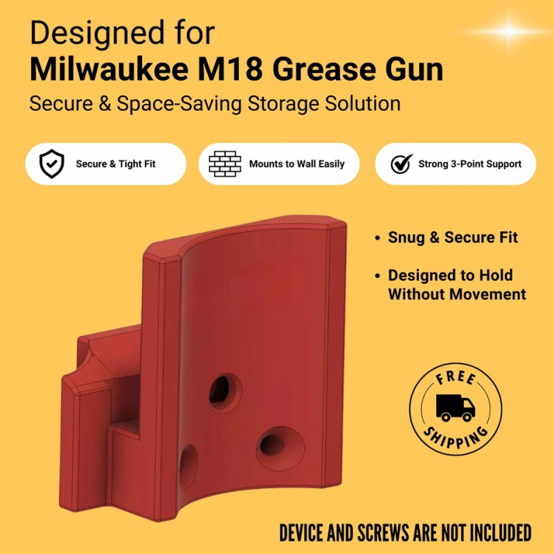 Milwaukee M18 Grease Gun Wall Mount – Heavy-Duty Holder for Organized Storage