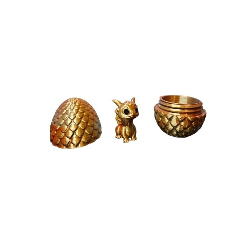 Golden Dragon Egg with Baby Dragon Inside  Mystical Fantasy Collectible -Gold