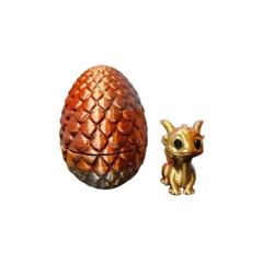 Golden Dragon Egg with Baby Dragon Inside  Mystical Fantasy Collectible -Gold