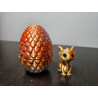 Golden Dragon Egg with Baby Dragon Inside  Mystical Fantasy Collectible -Gold