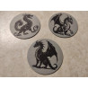 3-Piece Dragon Coaster Set  Mythical Fantasy Drink Coasters