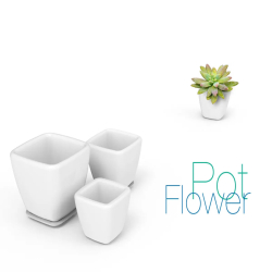 2Pcs Small White Plant Pots...
