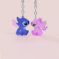Stitch and Angel keychain -...