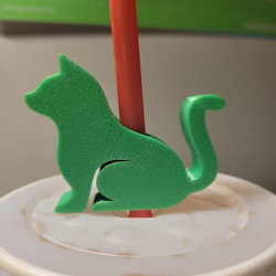 Sitting cat straw topper -...