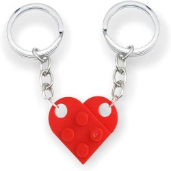 Lego Brick Heart Keyring -...